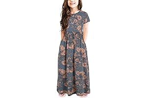 Girls' Comfy Casual Floral Maxi Dresses