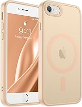 SUPFINE Magnetic for iPhone SE Case 2022 (3rd)/2020 (2nd), iPhone 8 Case (Compatible with MagSafe) (Military Grade Drop Protection) Slim Translucent Matte Phone Case, Sand Pink