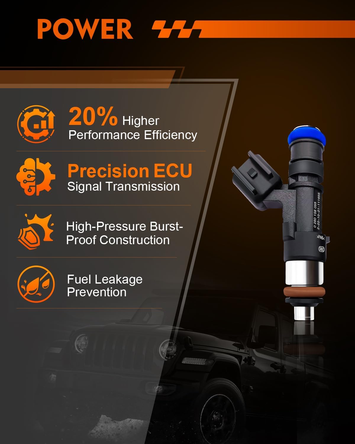 0280158055 4.0L Fuel Injectors Fit For:-Ford Explorer Ranger for:-Mustang 2005-2011, For:-Mazda B4000 2005-2010, For:-Land Rover LR3 2006-2009, For:-Mercury Mountaineer 2006-2010 (Set of 6)