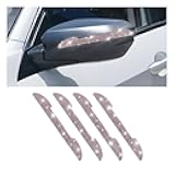 BLAU GRUN 4PCS Bling Car Rear View Mirror Anti-Scratch Stickers Protector, Rhinestone Auto Door Handle Edge Guards, Crystal Anti-Collision Strip Decal, Car Decoration Accessories for Women Men (Pink)