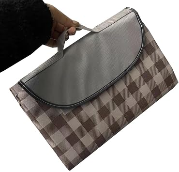 K Y KANGYUN Extra Large Picnic Blanket Outdoor Beach Blankets, Water-Resistant Foldable Sandproof Blankets Cute Picnic Mat for Beach, Camping Grass Lawn Park Mats Brown 2, 80x60 in