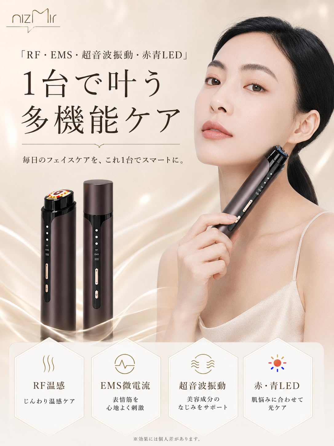 Amazon.co.jp: Ni Zmir 美顔器 高周波美顔器 多機能美顔器【最新平型