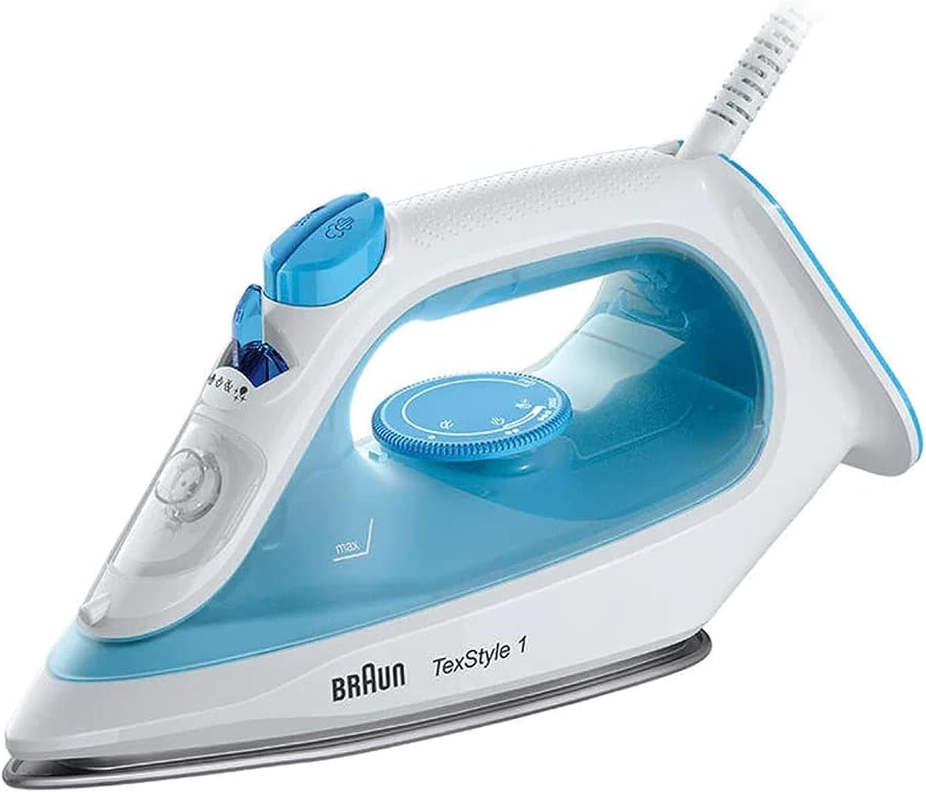 Steam Iron, 2000W, 120g Steam Shot per Minute, Super Ceramic Soleplate, Self Clean, Anti Drip, 220ML Water Tank, Water Spray, 50% Energy Saving, SI1050BL, Blue