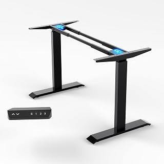 Dual Motor Electric Standing Desk Frame, 265lbs Capacity, Height Adjustable Legs with 3 LED Memory Controller, Fits 47.2" to 78.7" Tops, Ergonomic Sit Stand Desk Base, Black Frame Only