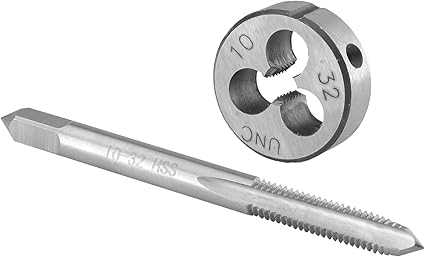 Burkit No 6-32 UNC Maschio E Die Set Mano Destra, 6 X 32 UNC Filettatura Macchina Rubinetto E Dado Rotondo - Foto 9