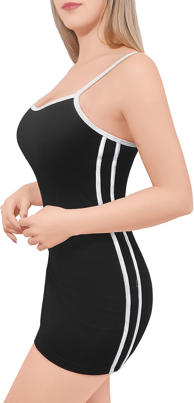 LittleForBig Vrouwen Katoen Dames Katoen Sportief gestreept Overall Romper Bodycon Mini Jurk Rok Roze XXL