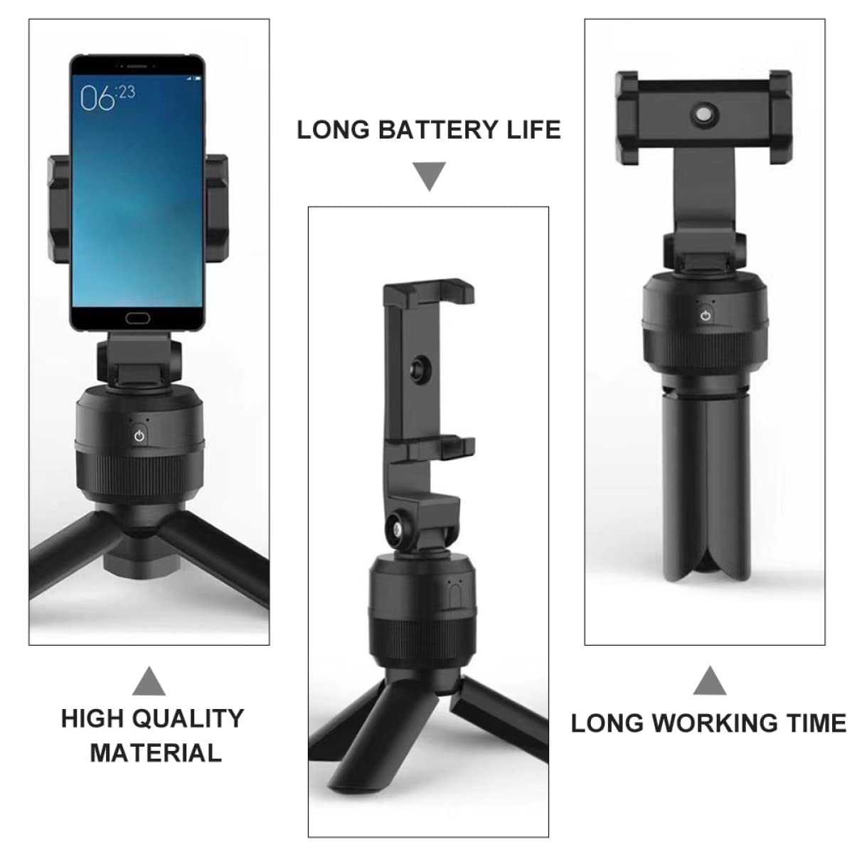 Uonlytech Soporte Giratorio para Teléfono Seguimiento Facial Trípode Inteligente Cardán 360 Grados