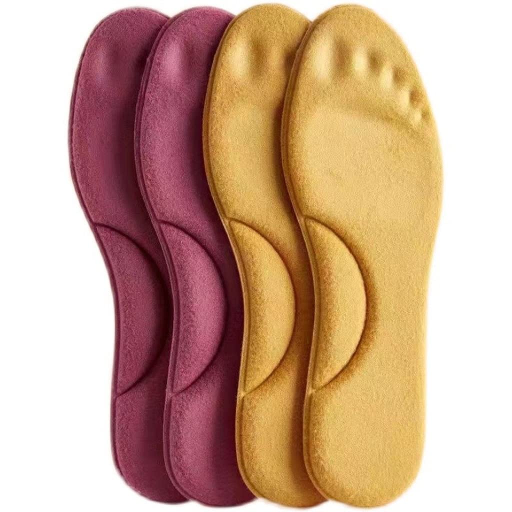 Semelles thermiques for les pieds Semelles chaudes de soutien de la voûte plantaire for femmes Coussinets de chaussures d'hiver(42-43)