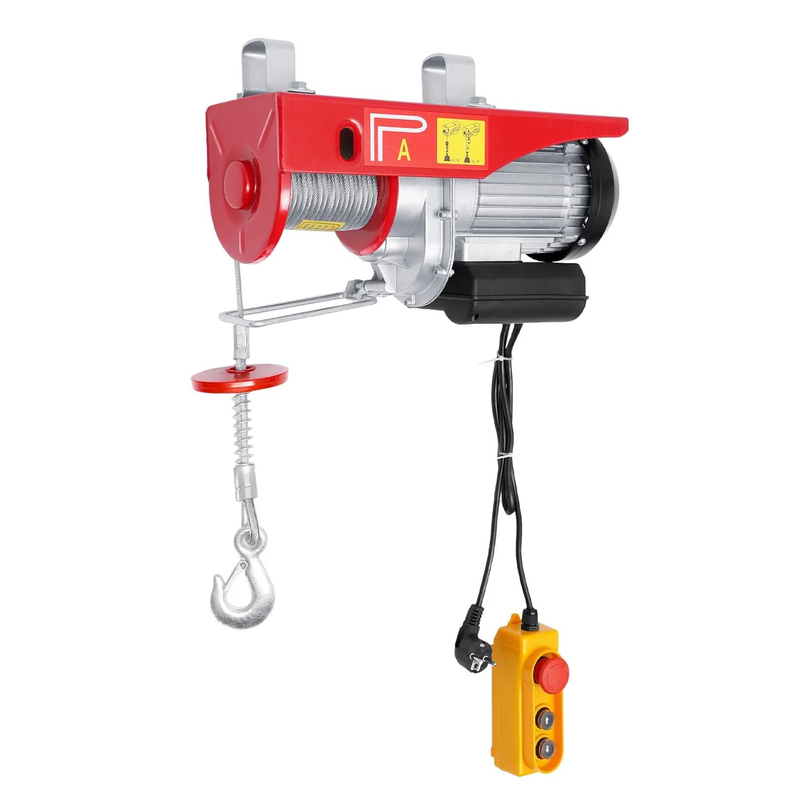 Polipasto Eléctrico Cabrestante Eléctrico De 800kg Y 220v, Grúa Andamio, Taller, Elevación Garaje Con Botón Parada Emergencia Polipasto Cabrestante Eléctrico
