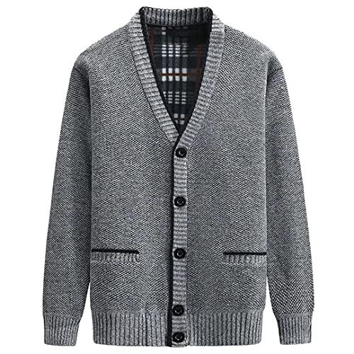yuyungongsi Cardigan Hombre Chaqueta Sudaderas   Cárdigan Chaqueta Punto Hombre Invierno Sudadera Sin Capucha Hombre Botones Sweater Suéter Jersey Hombre Invierno Cárdigan Sudaderas Hombres Gris L