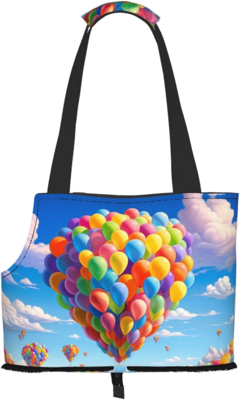 Beautiful Balloon Pet Tote Bag - Small Dog Purse Cat Carrier Bag, Foldable Design, Traveling Pets Tote Picnic Outdoor