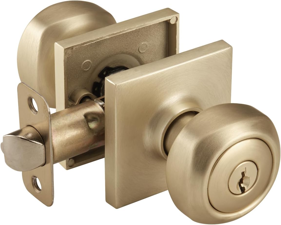 Black Door Knobs Interior, Square Doorknobs for Bath & Bedroom | Aluminum Square Rosette, Turn Lock for Privacy