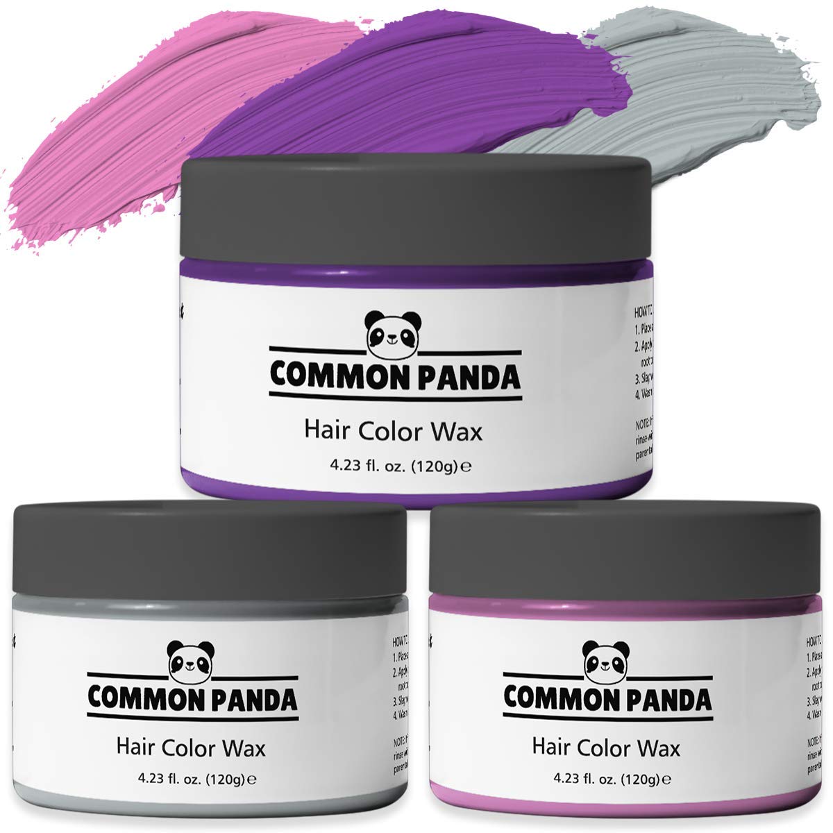 Amazon.com : Temporary Hair Color Wax by Common Panda - Purple, Silver ...