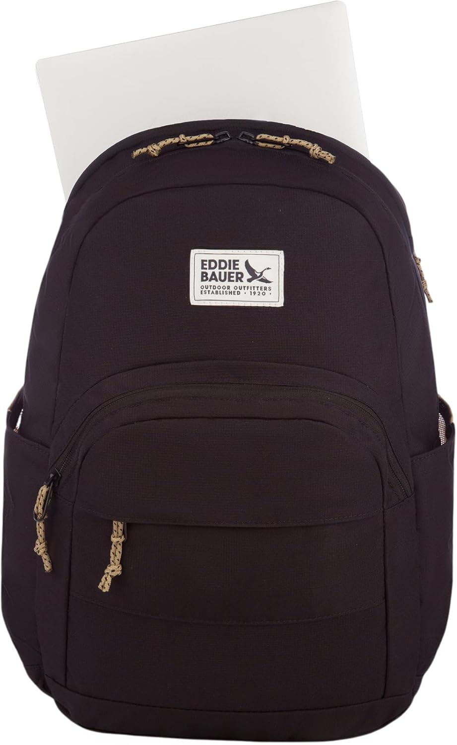 Eddie Bauer Campus Backpack 26L | Everyday Carry | Work | Travel | Commuter | Padded Laptop Sleeve | Stretch Bottle Pockets | Lightweight | Durable - Black