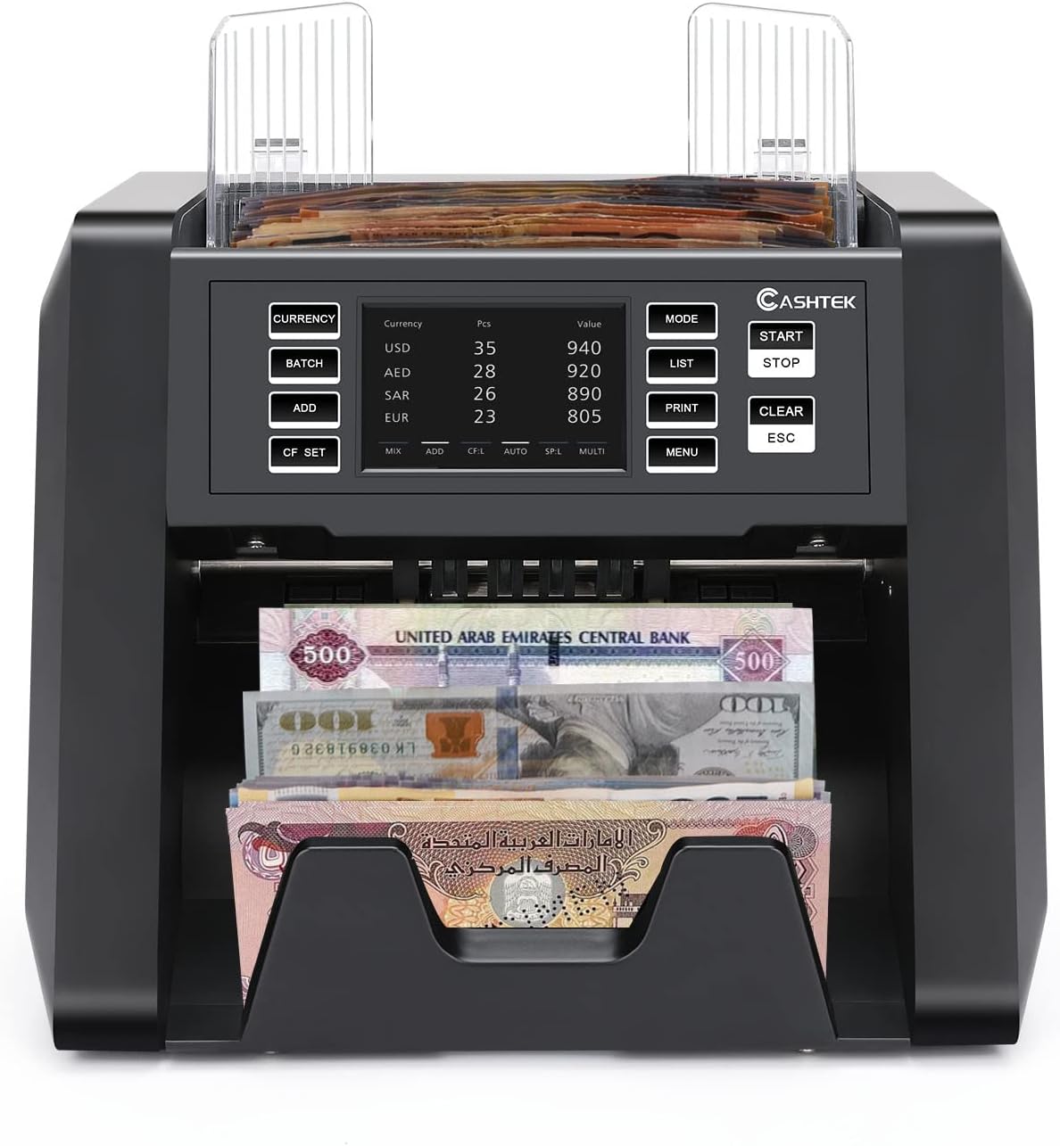 Cashtek N30 Money Counter Machine Mixed Denomination, Multi Currency