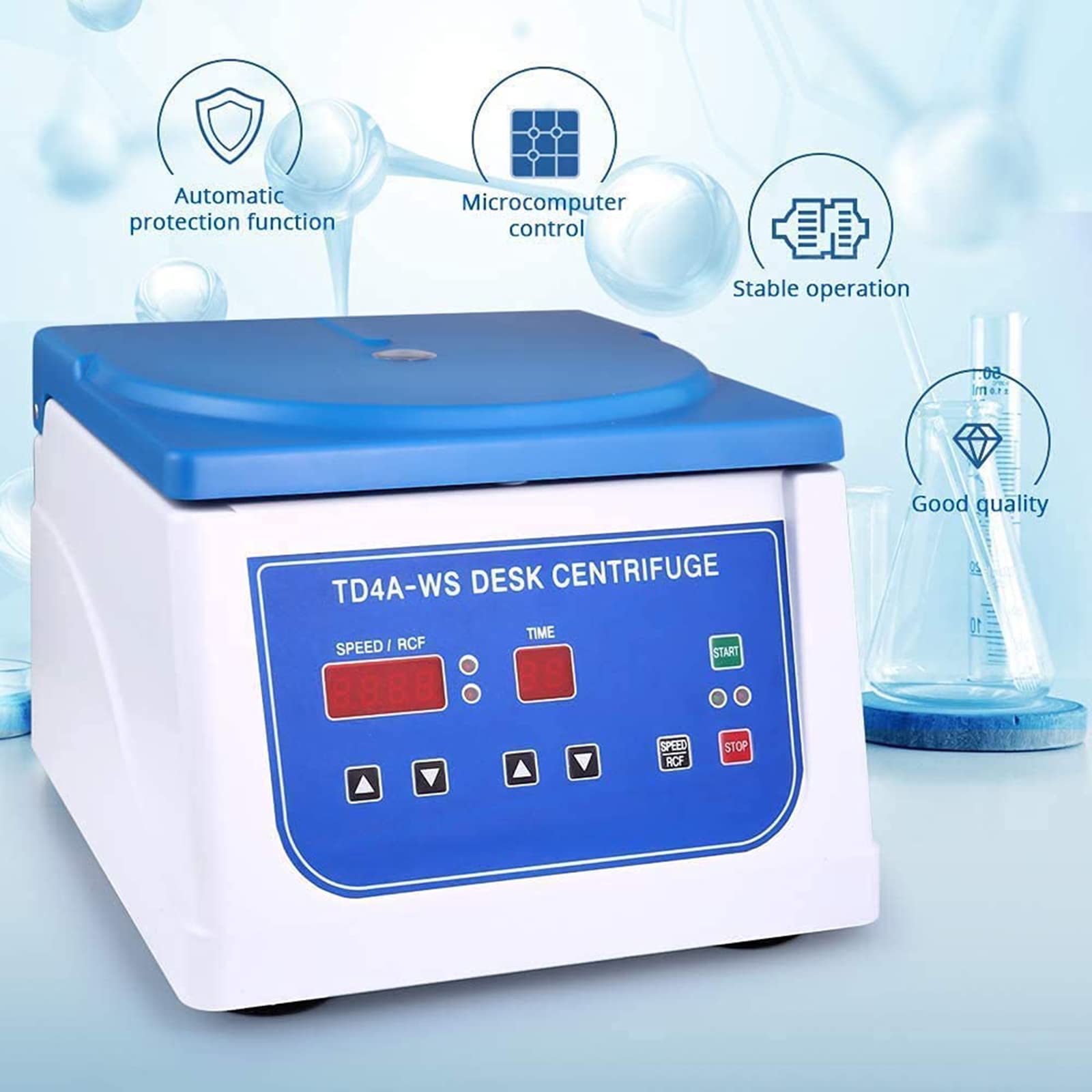 ONiLAB Labor PRP Table Centrifuge 6x15mL/10mL/5ml/3-5ml, 300-5000rpm (max. 2600xg RCF), LCD Digital Desktop Lab Centrifuge Timer 30sec-99min, Two ONiLAB Labor PRP Table Centrifuge 6x15mL/10mL/5ml/3-5ml, 300-5000rpm (max. 2600xg RCF), LCD Digital Desktop Lab Centrifuge Timer 30sec-99min, Two