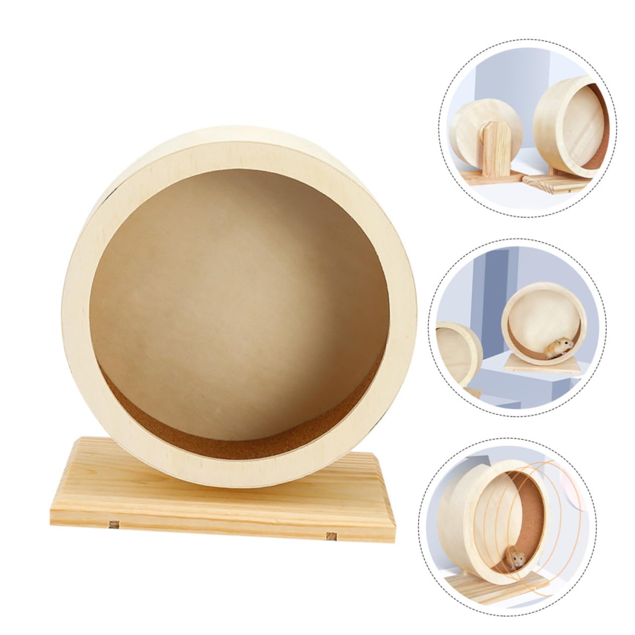 Happyyami Ruota Per Criceti Design Silenzioso Giocattolo in Legno Per Ricci Attrezzo Per Piccoli Animali Domestici Riduce La Noia e Promuove Attività