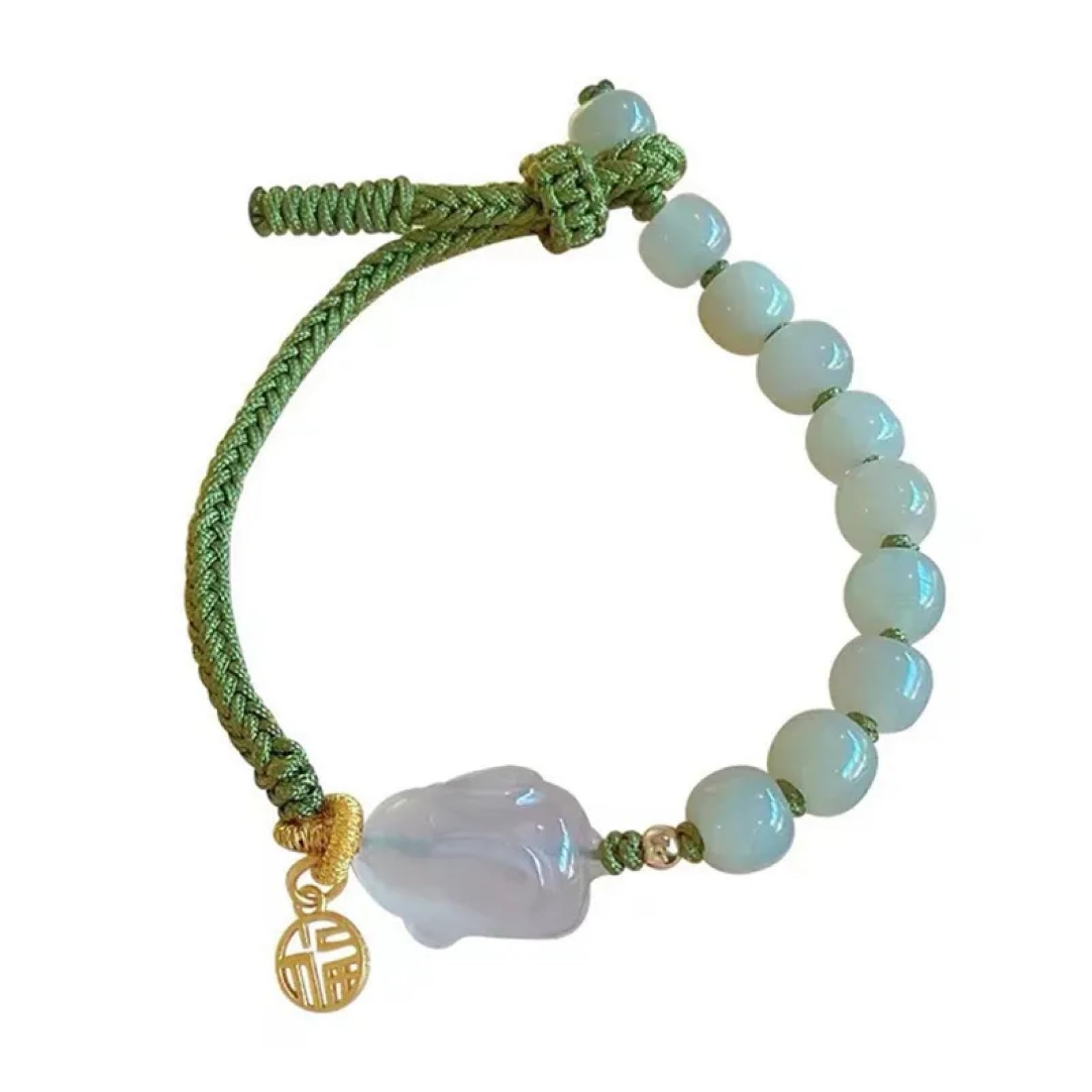YEKIM Braccialetto di perline Jade Pith Hotan Jade Fragola Quarzo Perline Bracciale Donna Bracciale