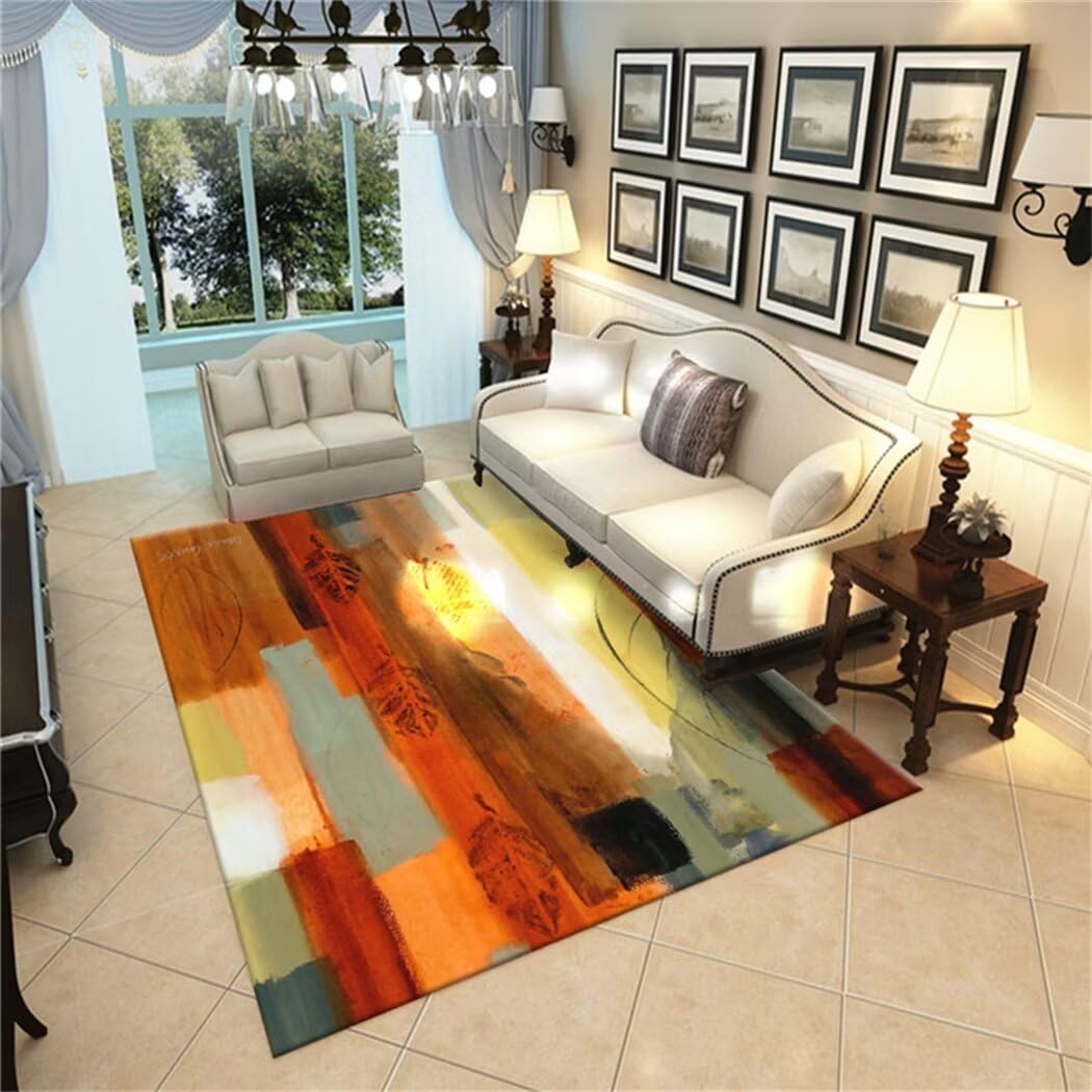 Tapis d'éclaboussure abstrait xxl en vinyle haut de gamme facile d'entretien