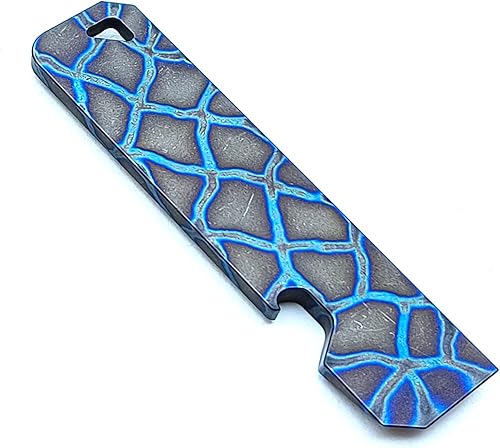 Miniatura 7 de FANYCS - Barra de palanca de titanio con función de apertura de botellas, multiherramienta portátil EDC de multiherramienta (azul horneado)