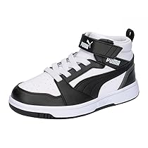PUMA Puma Rebound V6 Mid Ac+ Ps, Scarpe da ginnastica Unisex – Bambini e ragazzi, Puma White Puma Black Shadow Gray, 34 EU