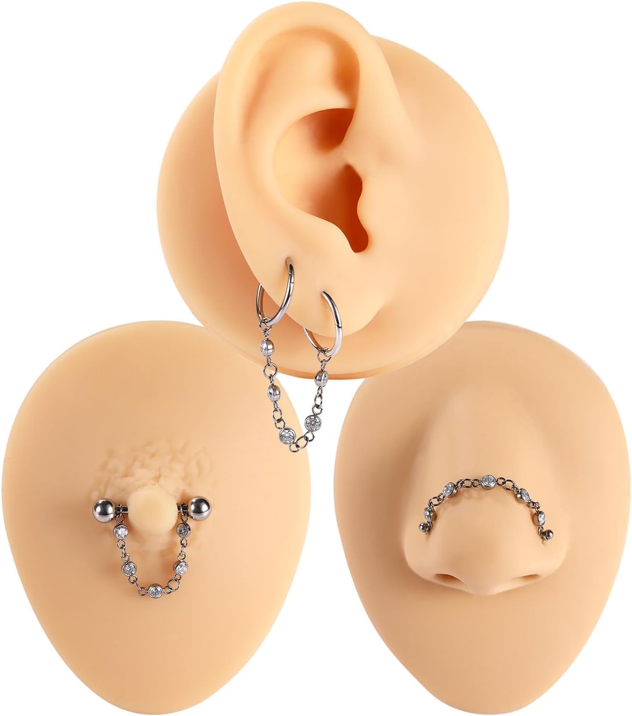 GAGABODY G23 Titanium Tassel Chain Drop Dangle Earrings Huggie for Women Teen Jewelry Making Silver Nose Earring Nipple Piercing Chain Extenders