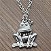 Produktbild LBBYMX Co.,ltd Halskette Mode für Frauen Antik Silber Farbe 34X25Mm Frosch Prinz Frosch Anhänger Halskette Frau Geschenk Mode