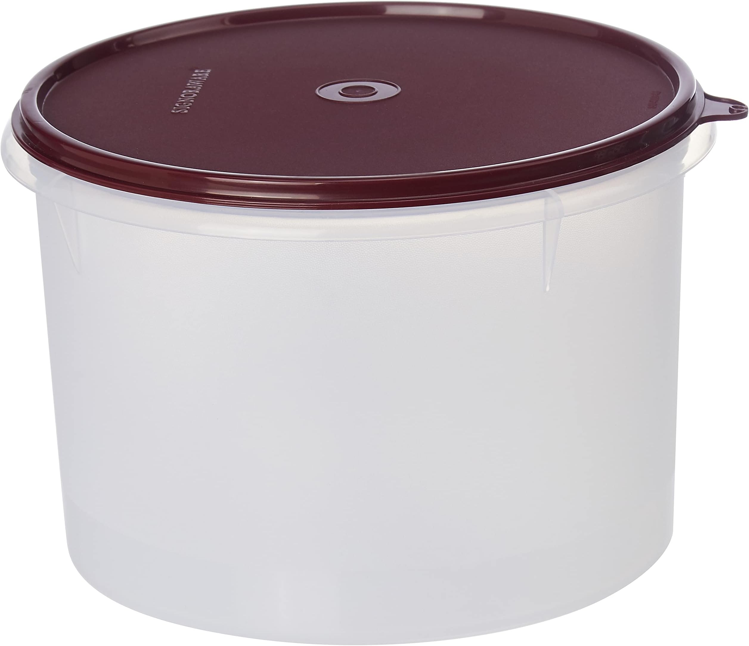 Signoraware Storewell BPA Free Plastic Container | Airtight & LeakProof | Transparent Body | Maintain Freshness | Perfect for Pantry Storage | Best for Flour, Rice & Pulses (3.5 Ltr | Maroon)