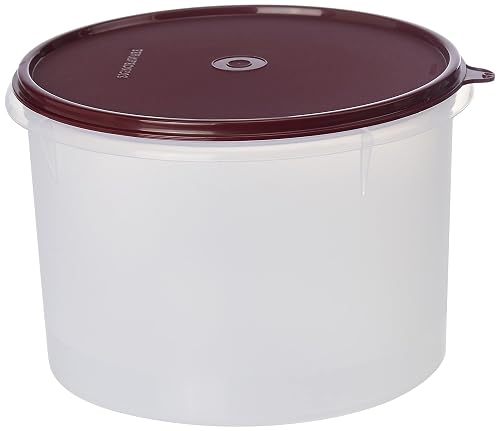 Signoraware Storewell BPA Free Plastic Container | Airtight & LeakProof | Transparent Body | Maintain Freshness | Perfect for Pantry Storage | Best for Flour, Rice & Pulses (3.5 Ltr | Maroon)