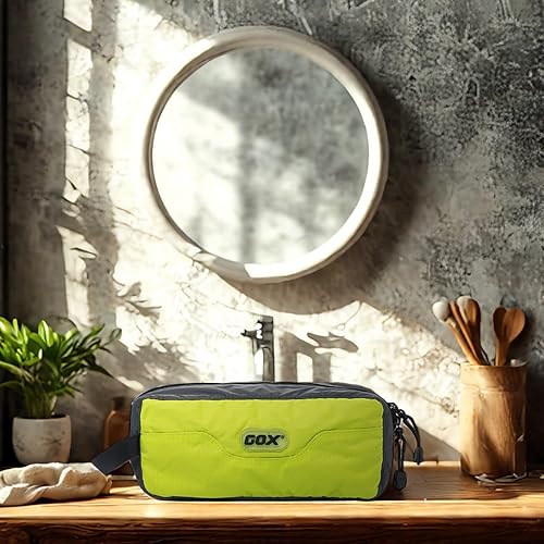 Miniatura 10 de GOX Neceser de primera calidad, estuche para kit Dopp para viajes, organizador de cosméticos multifunción (grisnaranja)