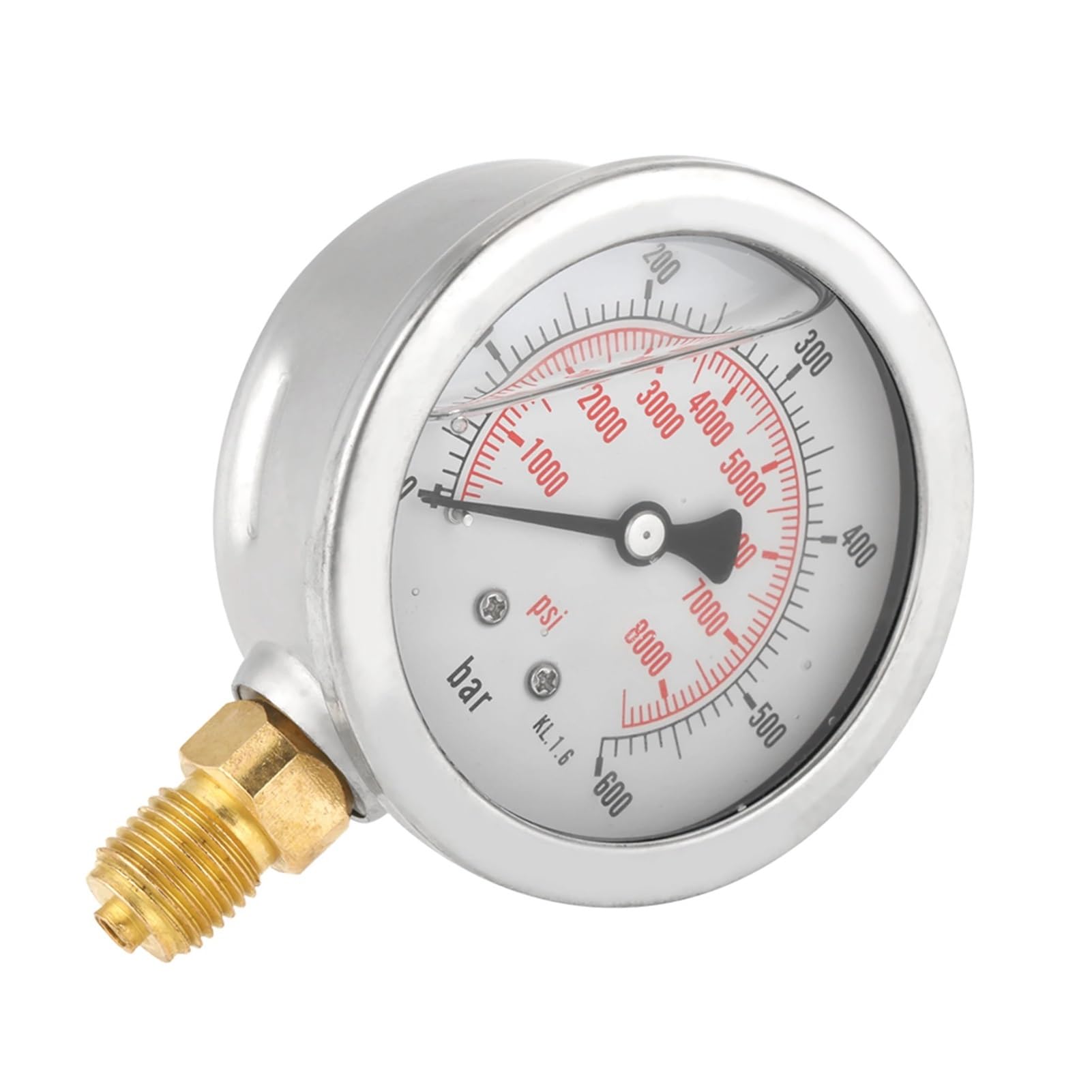 Manometro, Manometro Idraulico 0-600Bar G 1/4 "63mm Quadrante Manometro Idraulico Misuratore di Pressione 'acqua Strumento di Misura 0-8500Psi