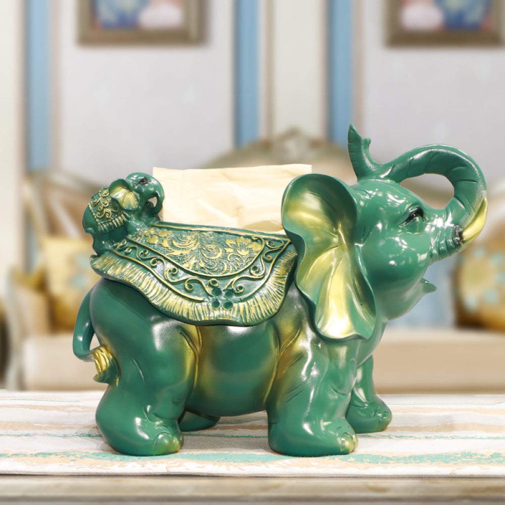 Statue éléphant de bon augure en résine : petit plateau déco maison salon bureau et voiture