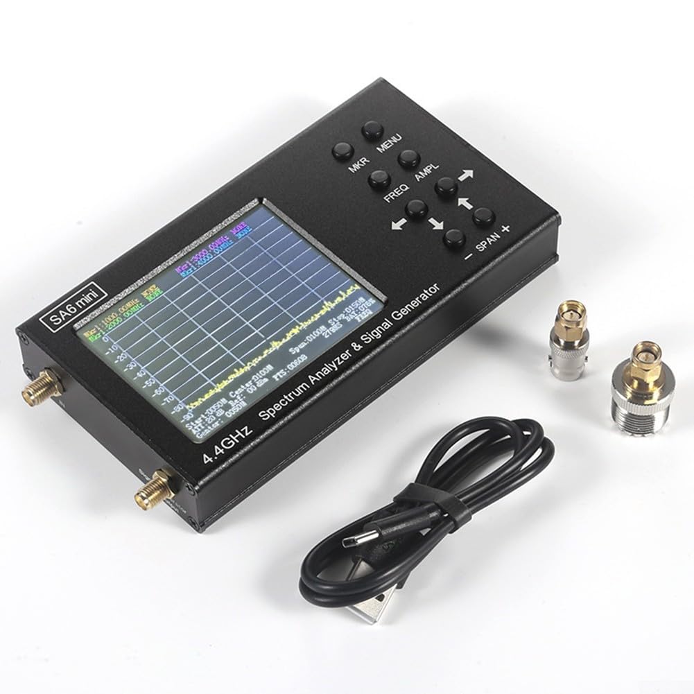 SA6 portátil para analizador de espectro 35M-4400Mhz Detector RF de mano con pantalla de 3.2 pulgadas para telecomunicaciones