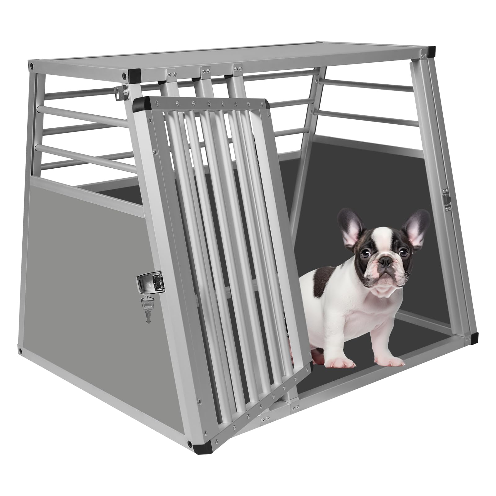 EUGAD Transportin Perro Grande, Jaula para Perros con Puerta y Cerradura, Transportin Perro Coche, Jaula Perro Mediano Fácil de Limpiar, Robusto Jaulas para Perros- 80x65x65 cm