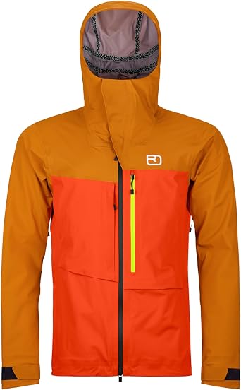 Ortovox Mens 3L Ravine Shell Jacket | Lightweight Freeride Shell with Ventilation Zips & Storm Hood for Ski Touring