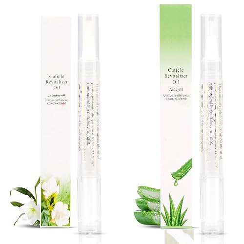 Meschett 2 bolígrafos de aceite para cutículas para el cuidado de las uñas, bolígrafo de aceite revitalizador de cutículas con cepillo suave, aceite