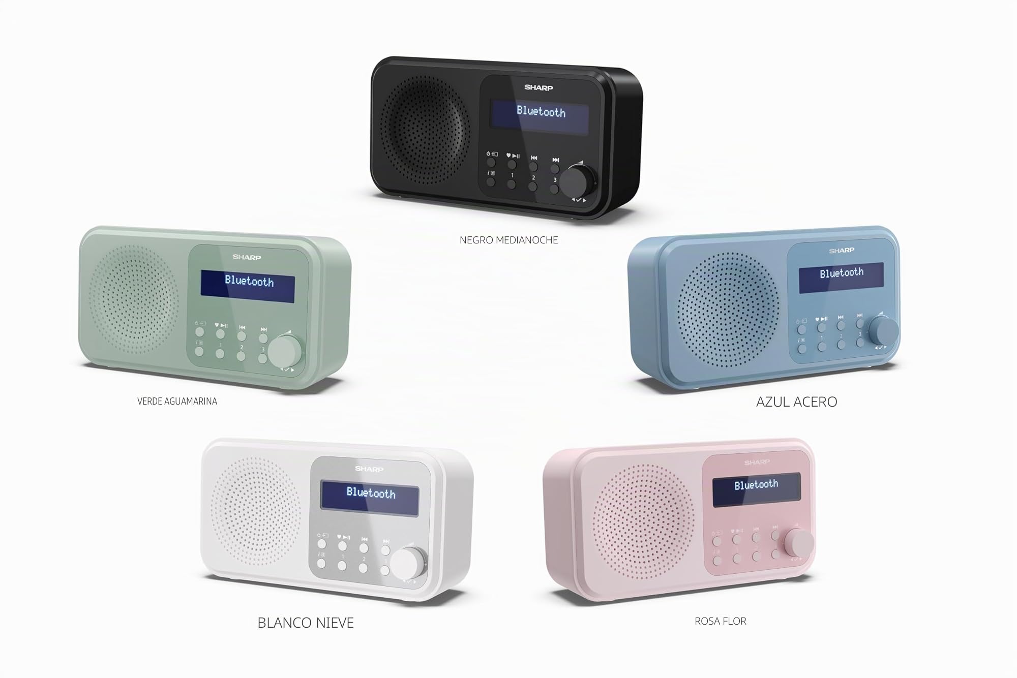 Sharp DR-P420(WH) Tokyo Dab+, FM Portable Digital Radio with RDS, BT 5.0, USB or Batteries, Mini Jack, Telescopic Antenna, Auto Search, 20+20 Memories, Time and Date Auto, Alarm, Snowy White