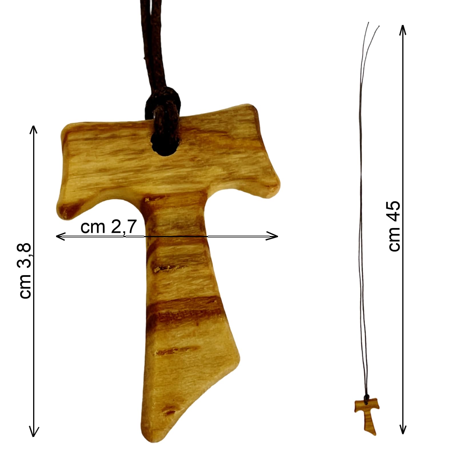 Regalami.shop Tau in olivo, set da 20 pezzi, Croce di San Francesco d' Assisi, Prodotti in Umbria (20, marrone)