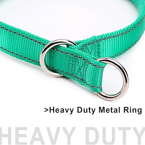 Miniatura 6 de Collar reflectante para perro, collar de nailon suave para entrenamiento de perros en turquesa de 22 pulgadas, ancho de 1 pulgada (adecuado para