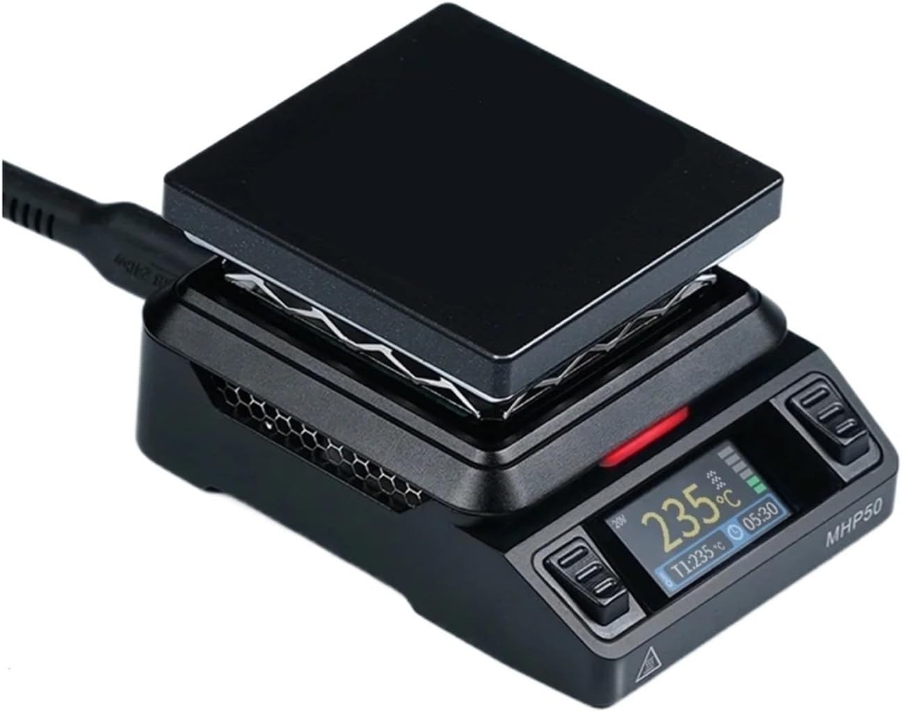 Mini Hot Plate Preheater 50 * 50mm Heating Area Constant Temperature Heating Table 350℃ Intelligent Heating Tool(MHP-B5)