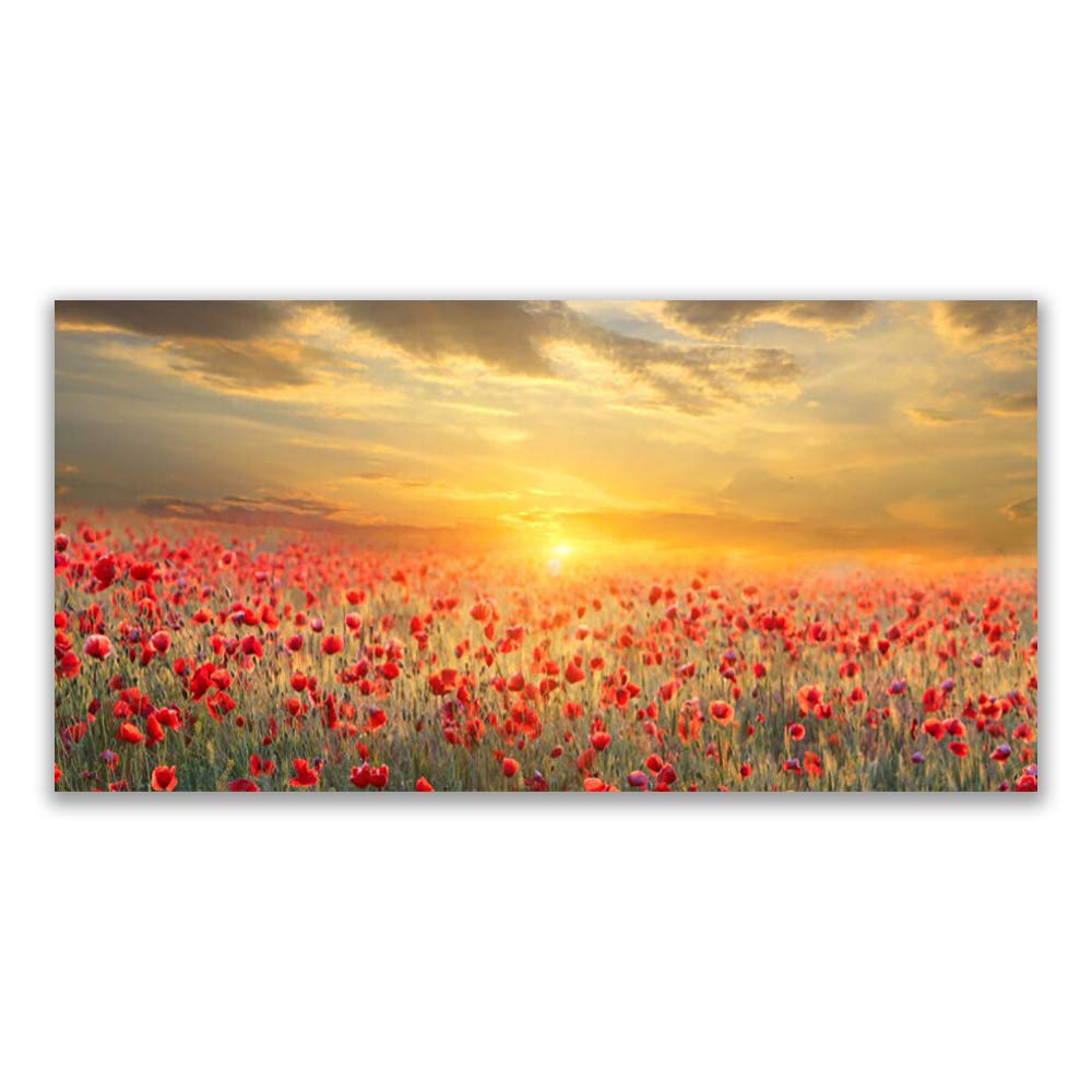 Impression sur Verre Trempé 120x60cm Tulup Tableau Décoration Murale Moderne Design Fleurs