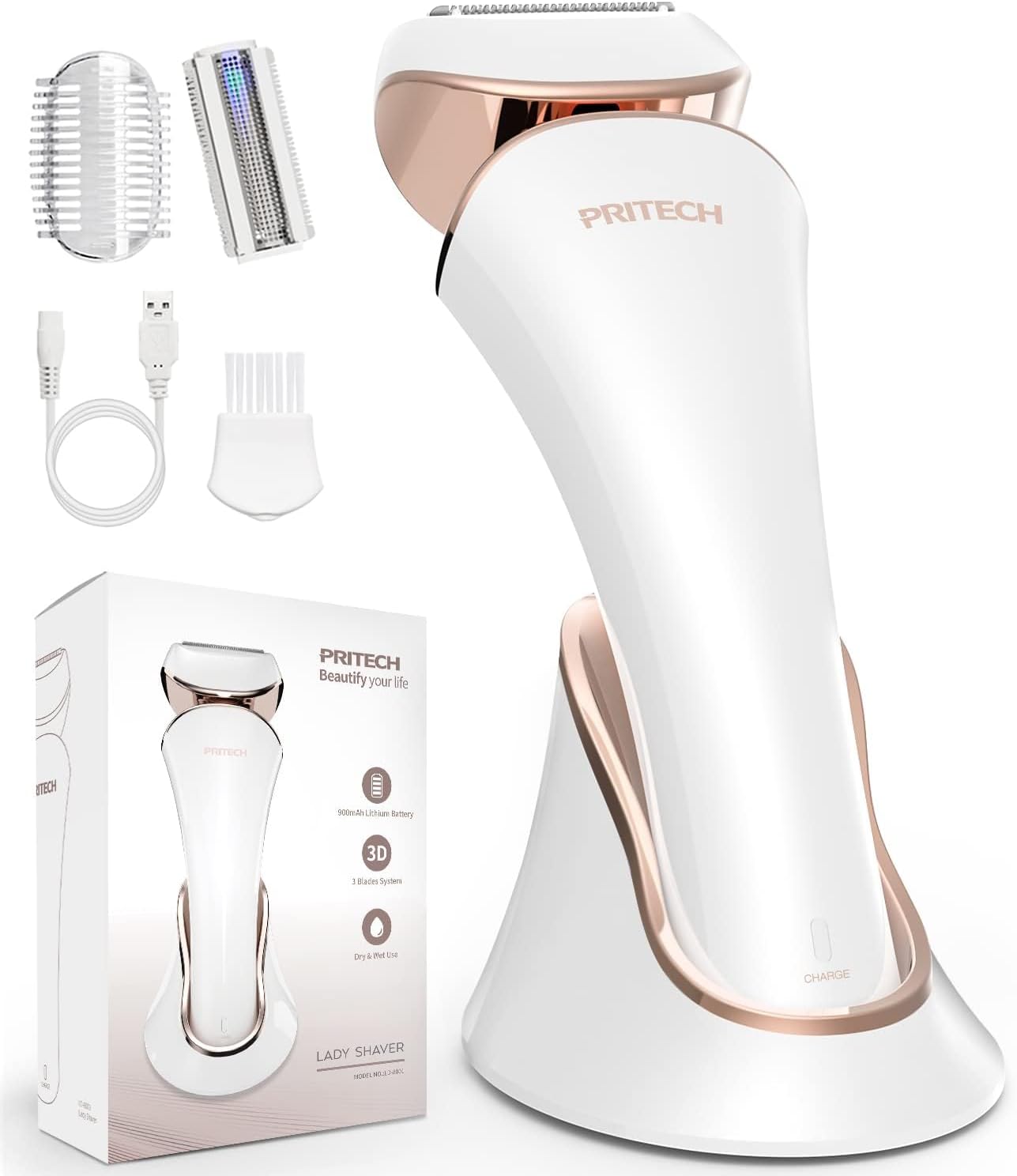 Electric Shaver for Women,Ladies Shaver,Lady Razor for Legs,Arm,Underarm,Bikini,USB Rechargeable Razor Wet&Dry Cordless for Woman