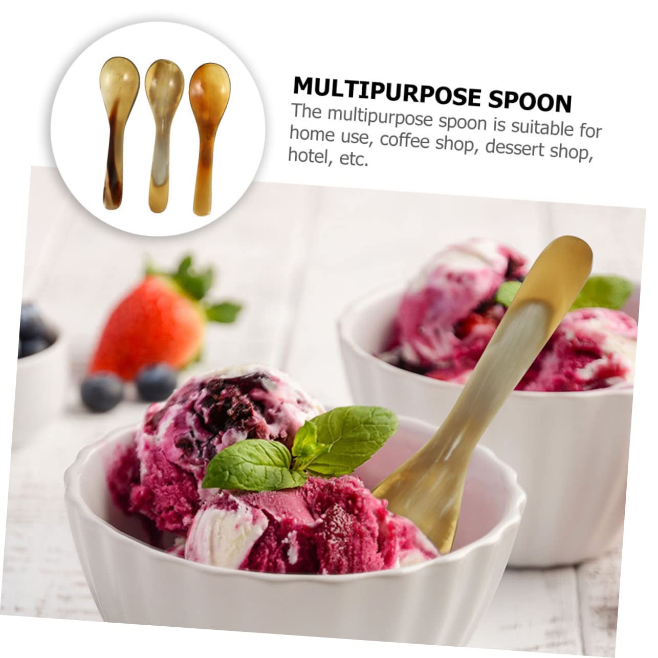 Lot De 5 Cuillères À Dessert Compactes Et Élégantes Pour Idéales Pour Servir Des Desserts 3 Pièces X 5 Pièces