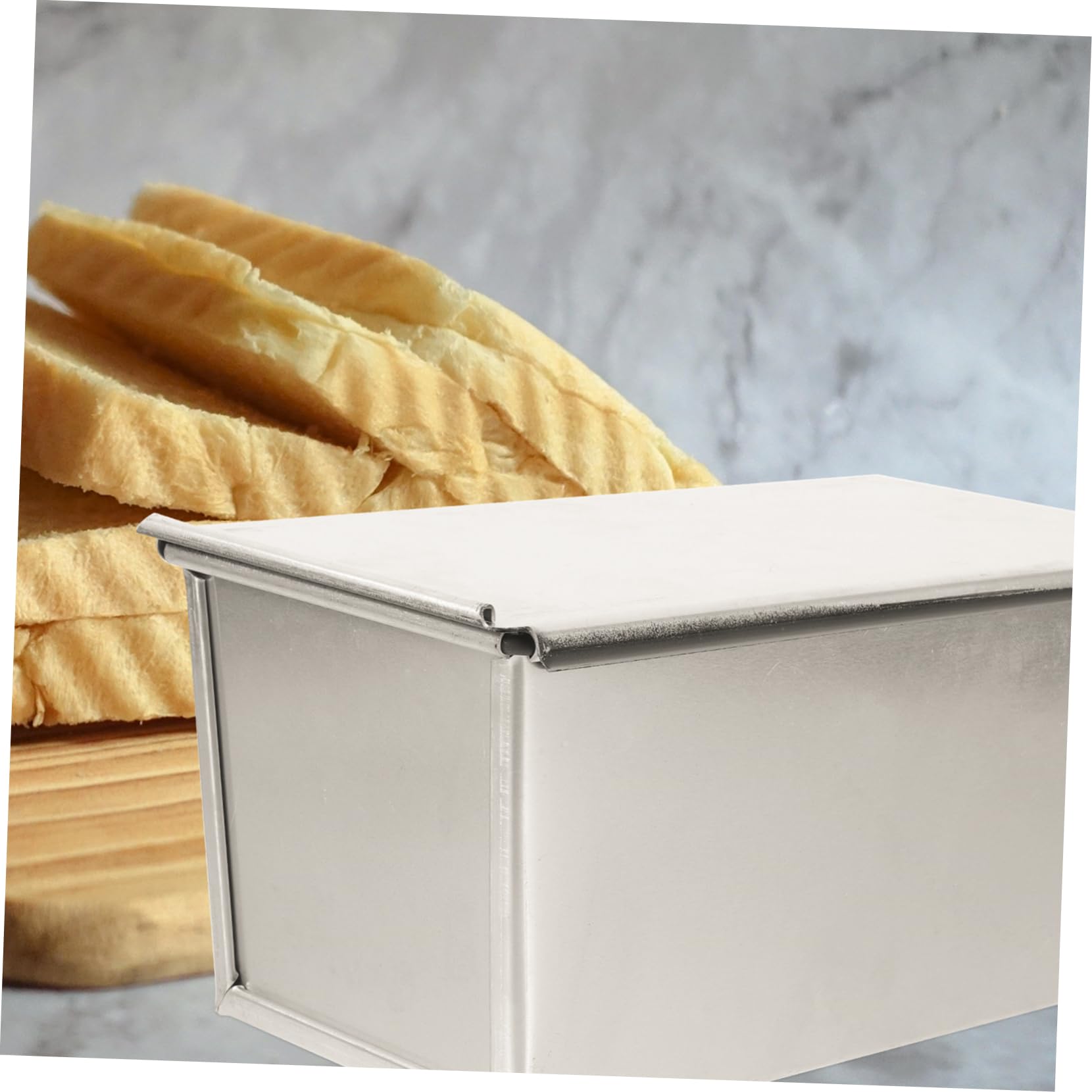 Toastpfanne mit Deckel, Aluminiumlegierung, Silber, Große Kapazität