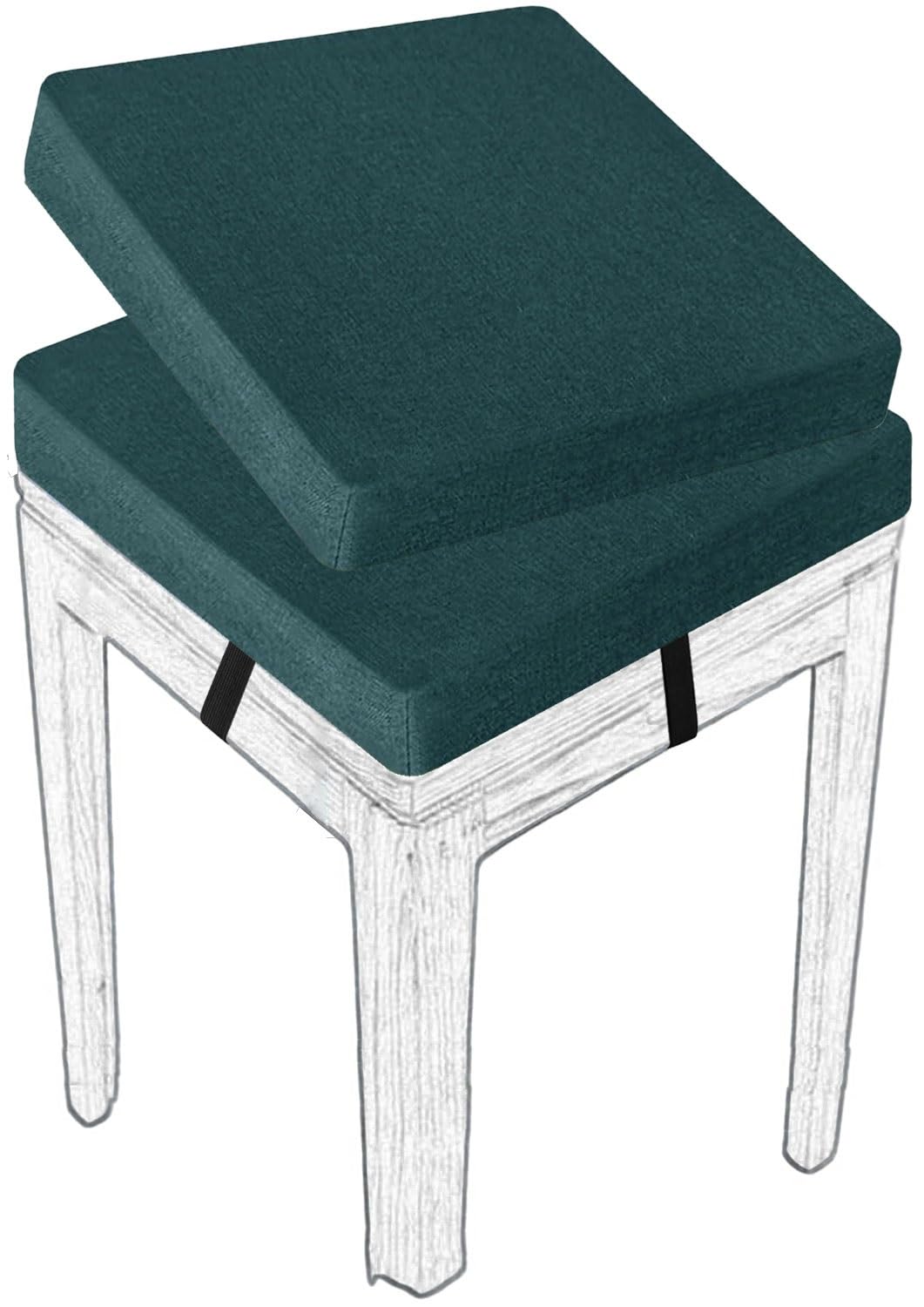 MCNDSI Stools Seat Cushion Square 30/45/35/40/50cm Thick Seat Pad with Ties Anti-Slip Dining Chair Pad with Washable Cover for Indoor,Garden,Kitchen,Bar Chairs,Wooden Chairs(#19,(2pcs) 25x25x5cm)