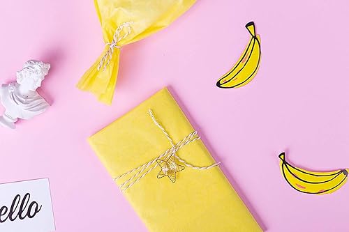 Miniatura 3 de RUSPEPA Papel de seda para envolver regalos, papel de seda amarillo para envoltura de regalo, manualidades de arte, bricolaje, bolsas de paquete,