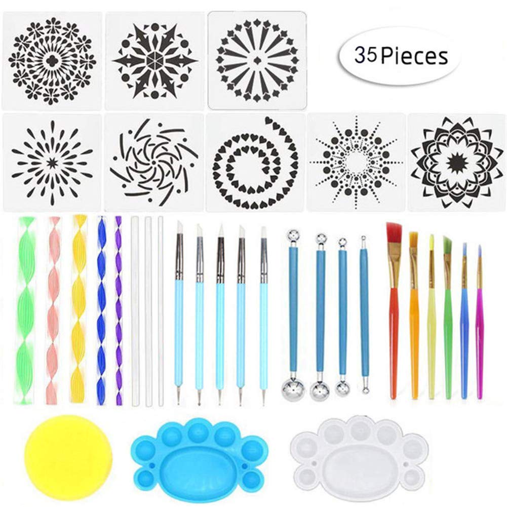 Anyasen Kit Mandala Peinture 39 Pièces Mandala Peinture Kit Outil Peinture pour Mandala Kits de Peinture Mandala Mandala Art Kit Peinture Kit pour Mur Peinture de Roches Peinture sur Pierre Anyasen Kit Mandala Peinture 39 Pièces Mandala Peinture Kit Outil Peinture pour Mandala Kits de Peinture Mandala Mandala Art Kit Peinture Kit pour Mur Peinture de Roches Peinture sur Pierre