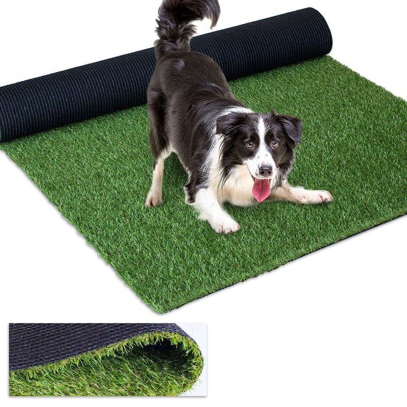 Tappeto erboso artificiale per interni ed esterni, dimensioni personalizzate, 0,9 x 1,5 m, Astroturf per cani e animali domestici con fori di drenaggio, facile da installare e pulire