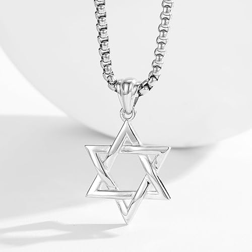 Miniatura 2 de DOTBJ Collar con colgante de estrella de David para hombre, plata de ley 925, joyería de estrella judía, regalo para hombres y mujeres con Rolo