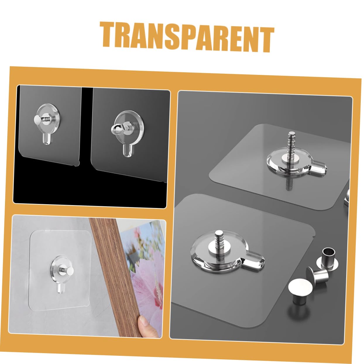 SEWACC 150piezas Ganchos Adhesivos Transparentes Para Colgar Cuadros y Fotos Soporte Fijo Sin Daños Paredes Para Decoración De Interiores Reutilizables Rastro Al Retirar